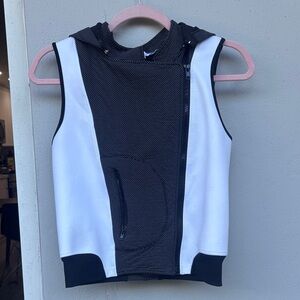 ASOS Black and White Sleeveless Hoodie Top